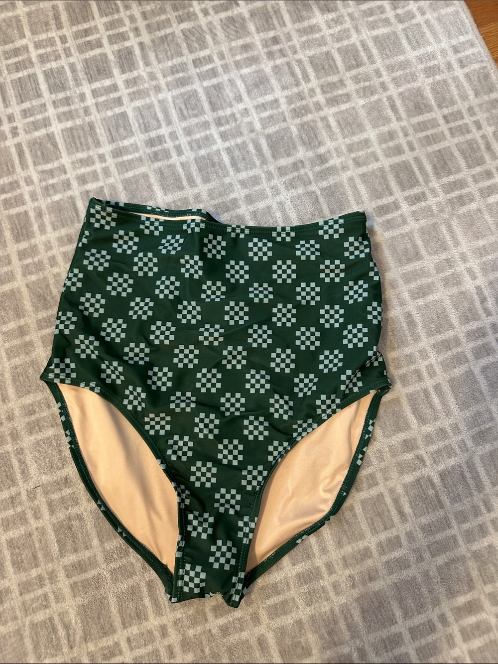 Livy and Kate NWOT small High-Waist Checkerboard Swim bottoms - Green